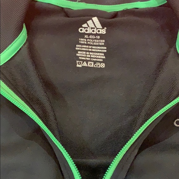 Grey/Lime Green Adidas zip up - Picture 2 of 2